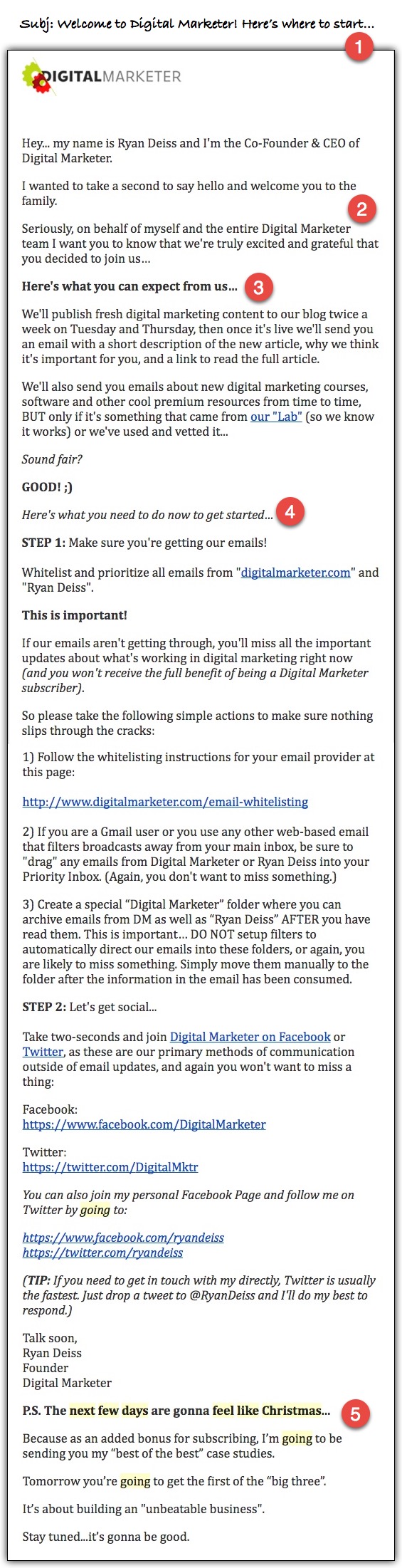 Welcome Email Body Copy