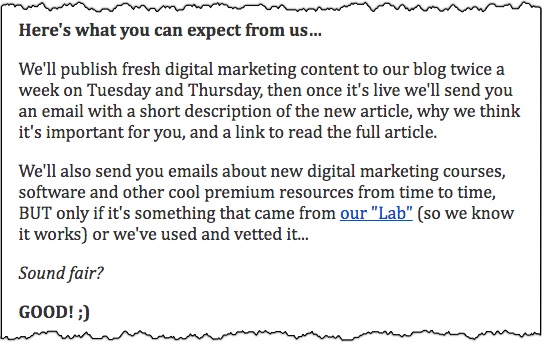Welcome Email Benefit Statements