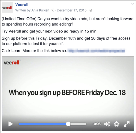 Veeroll Webinar ad
