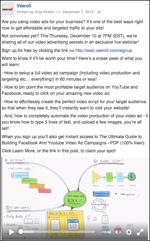 Veeroll Facebook Ad
