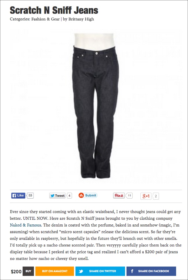 Crazy Things People Are Selling Online #6: Scratch N' Sniff Jeans Scratch N' Sniff Jeans