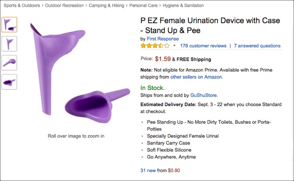 Crazy Things People Are Selling Online #8: P EZ Female Urination Device P EZ Female Urination Device