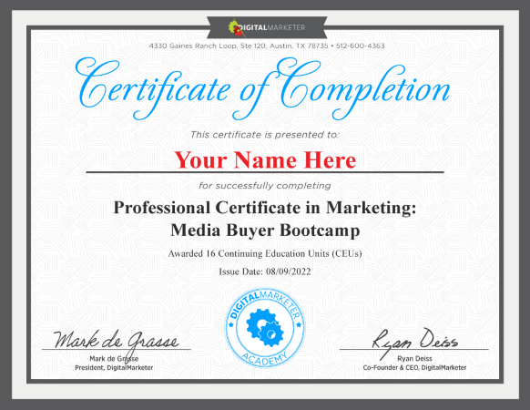 Media Buyer Certification